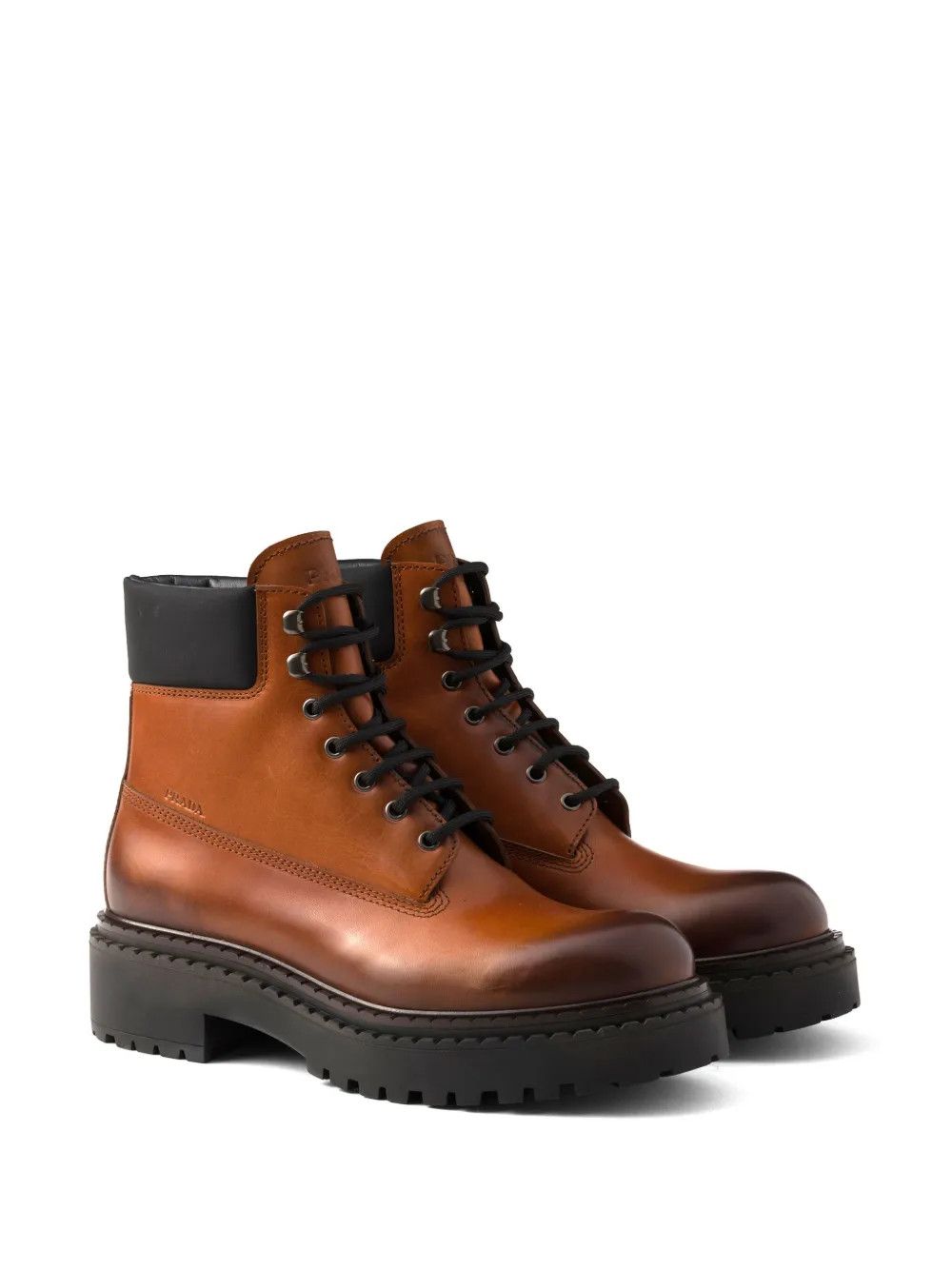 Prada Prada Lace-up Leather Boots in brown Size US 7 / EU 40 - 1 Thumbnail