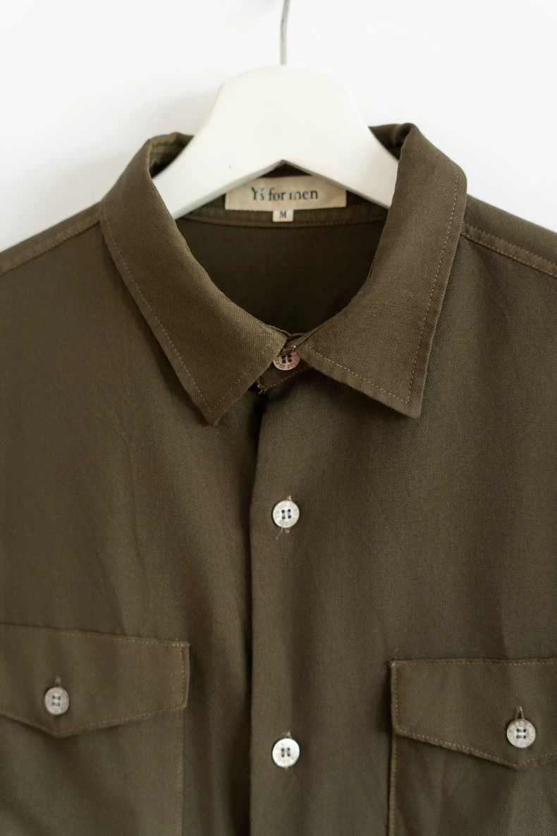 Yohji Yamamoto Yohji Yamamoto 98aw Olive Green Wool Shirt 2502-Nextarrow Size US M / EU 48-50 / 2 - 3 Thumbnail