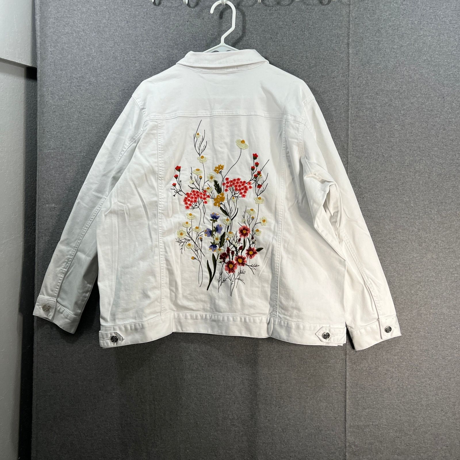 Other Lauire Felt Wave Denim Jacket with Embroidery Size2X White Size XXL / US 16-18 / IT 52-54 - 2 Thumbnail