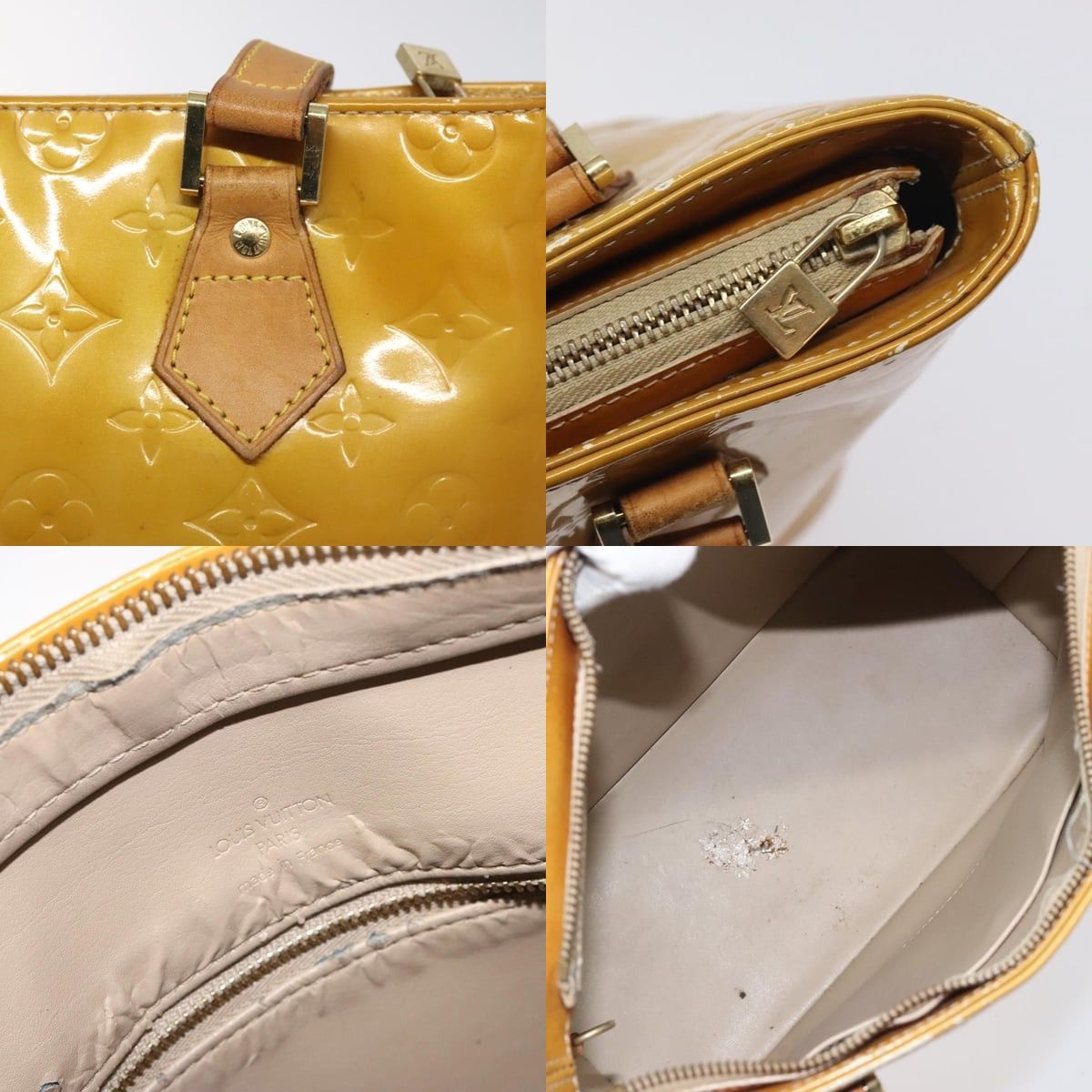 Louis Vuitton LOUIS VUITTON Monogram Vernis Houston Hand Bag Beige M91004 Size ONE SIZE - 11 Thumbnail
