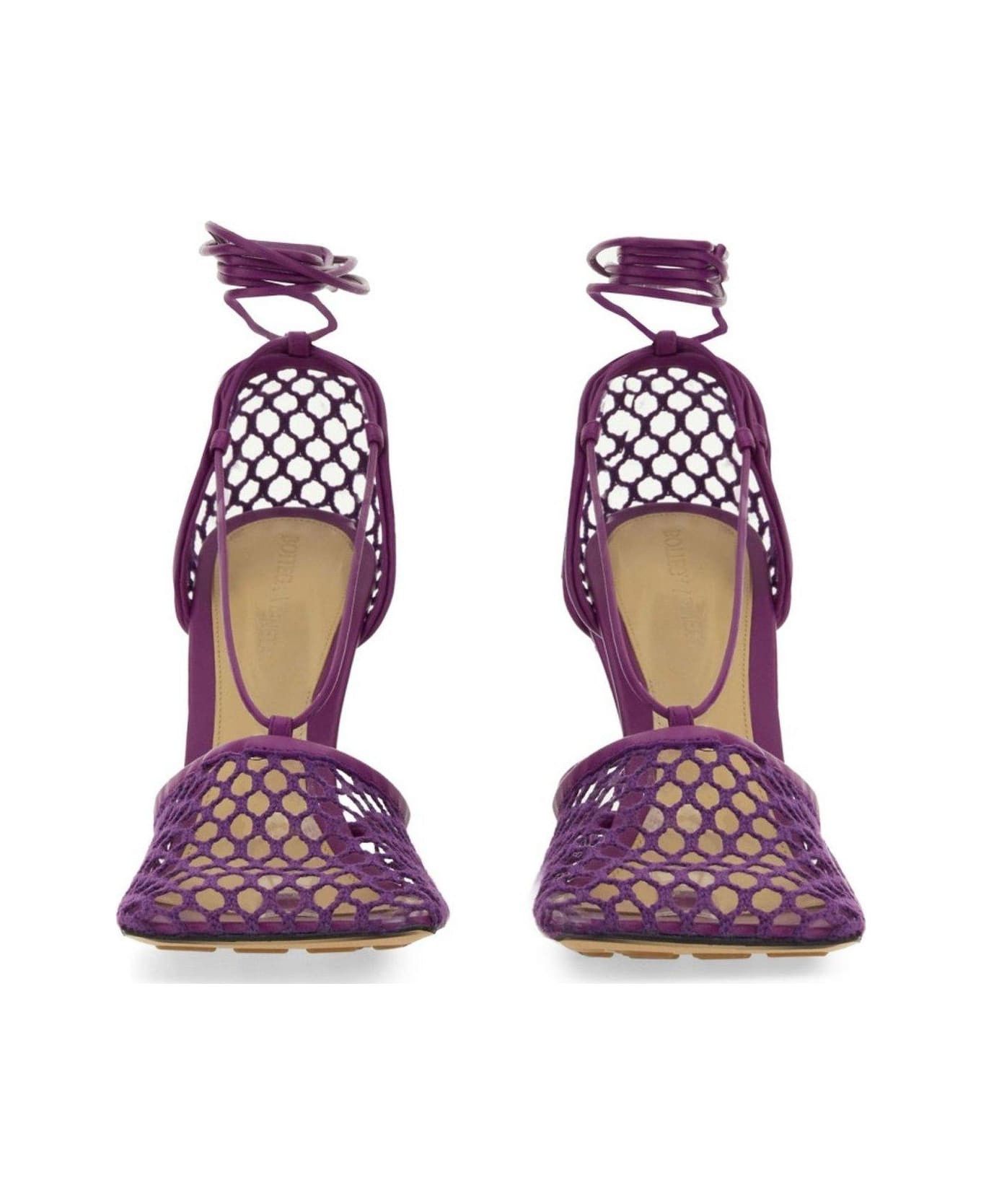 Bottega Veneta o1bcso1str0425 Stretch Lace-Up Sandals in Purple Size US 6 / IT 36 - 2 Thumbnail