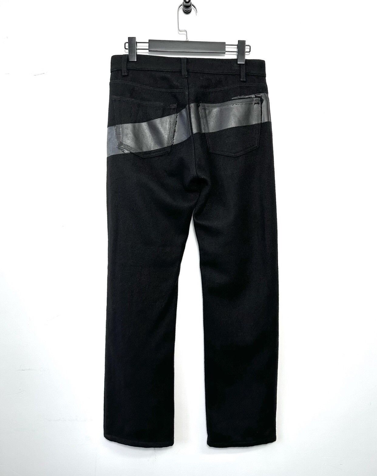 Helmut Lang Helmut Lang 1997 Rubber Strip Black Wool Pants Size US 30 / EU 46 - 3 Thumbnail
