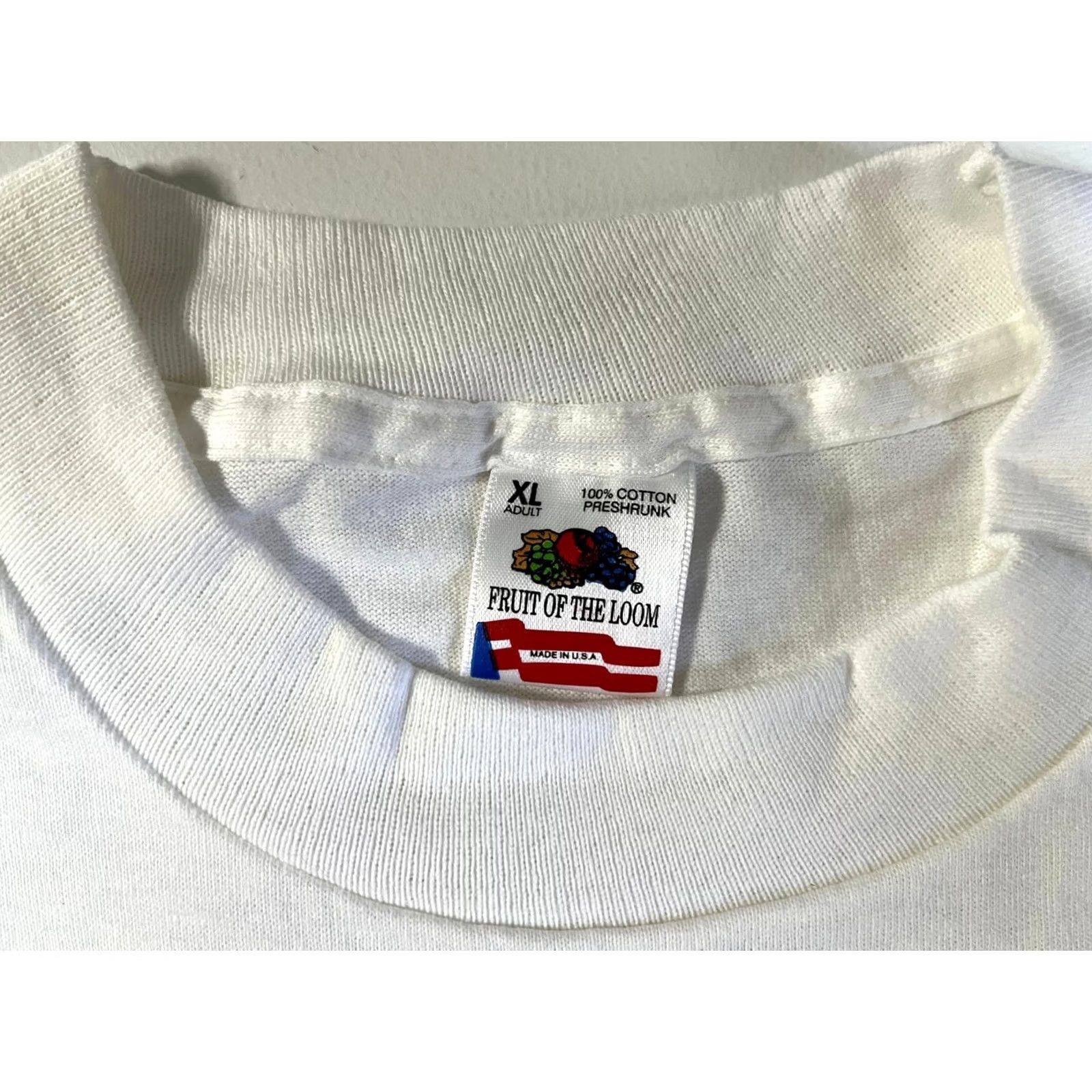 Fruit Of The Loom VINTAGE Fruit of the Loom The Farm USA T-Shirt Unisex Adults XL White Crew Neck Short Sleeve Size US XL / EU 56 / 4 - 7 Thumbnail