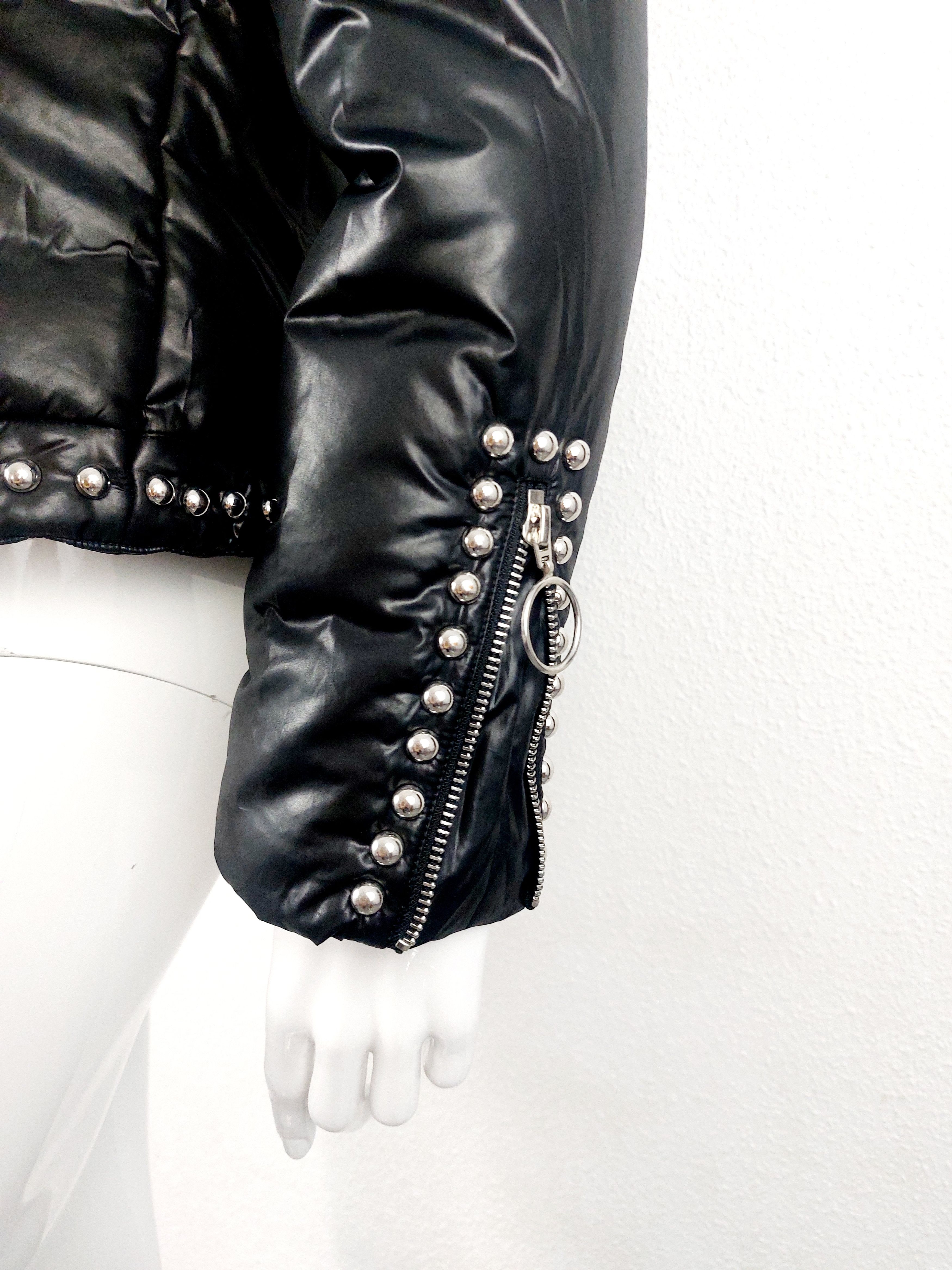 Moschino Moschino Rivet Studded Down Moto Jacket Coat Size M / US 6-8 / IT 42-44 - 6 Thumbnail