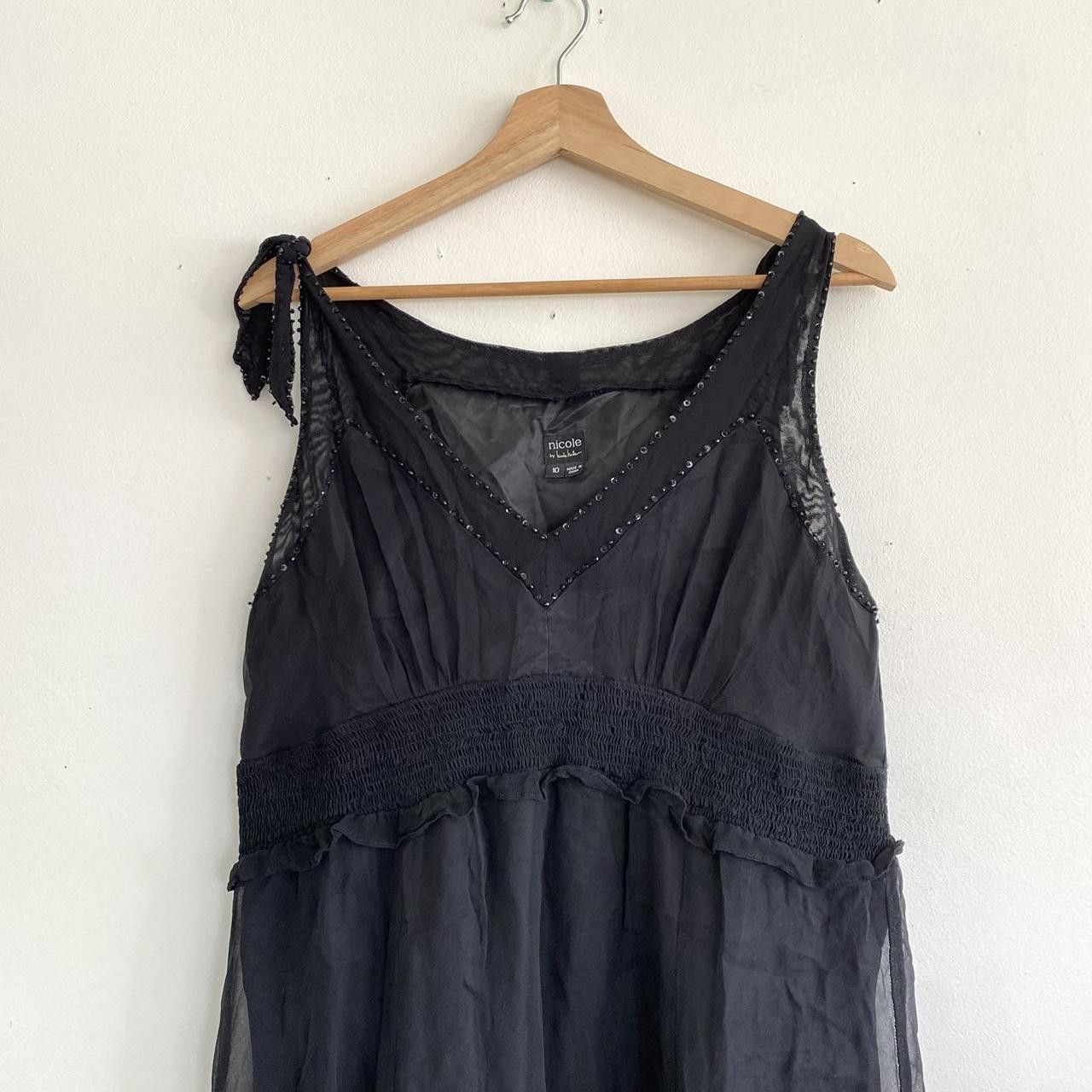 Nicole Miller NICOLE MILLER VINTAGE BLACK 90S BEADED DRESS WOMENS SIZE 10 Size L / US 10 / IT 46 - 7 Thumbnail