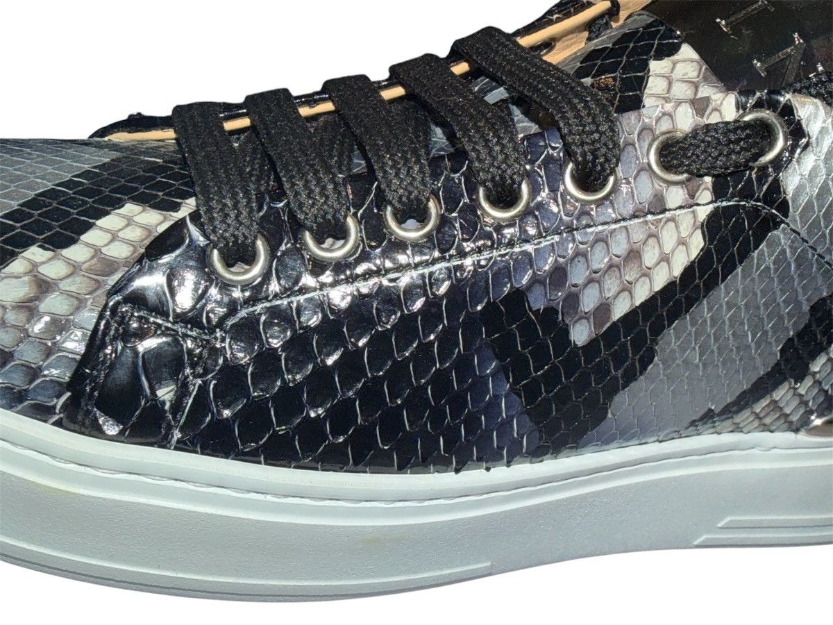 Philipp Plein Philipp Plein Python Low Top Sneakers – Black/silver Size US 7 / IT 37 - 1 Thumbnail