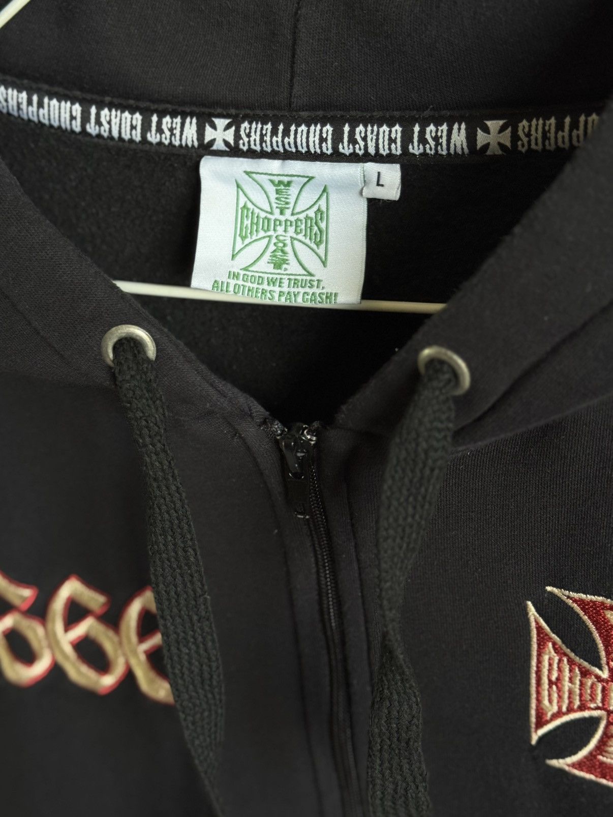West Coast Choppers West Coast Chopper Big Cross Logo Sweatshirt vest hoodie Size US L / EU 52-54 / 3 - 8 Thumbnail