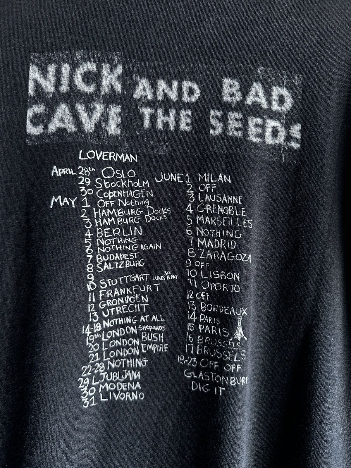 Band Tees NICK CAVE AND THE BAD SEEDS 1994 LOVERMAN TOUR T SHIRT Size US XL / EU 56 / 4 - 4 Thumbnail