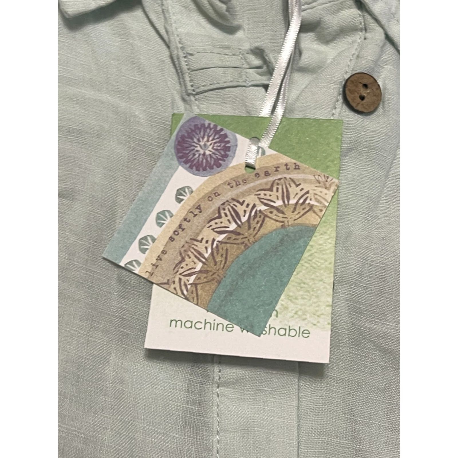 Vintage Sigrid Olsen Blouse Womens Size L White 1/4 Buttons Long Sleeve NWT Regular Fit Casual Shirt Womens Size L / US 10 / IT 46 - 7 Thumbnail
