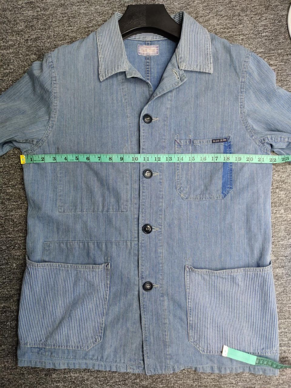 Blue Blue Japan Vintage 90s Blue Blue Japan Indigo Stripe Chore Jacket Size US L / EU 52-54 / 3 - 14 Thumbnail