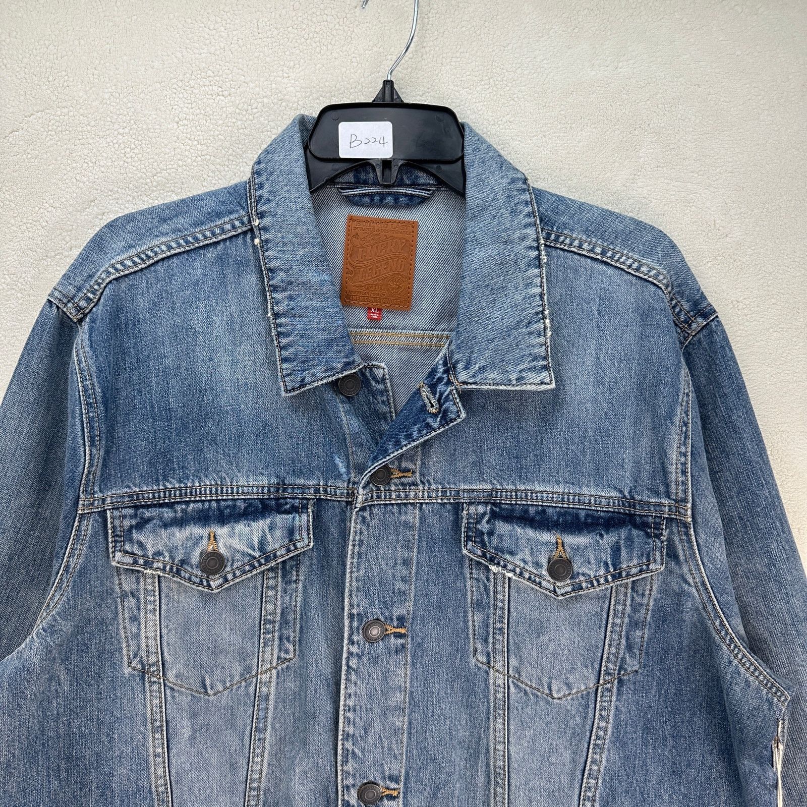 Lucky Brand LUCKY BRAND X AMERICAN FLAG STITCH RARE DENIM JACKET LEGEND Size US XL / EU 56 / 4 - 4 Thumbnail