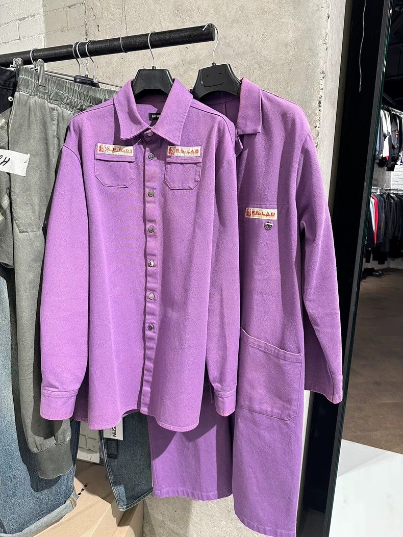 Raf Simons Raf Simons Purple Denim Logo Patched Pins Detailed Cotton Size US S / EU 44-46 / 1 - 1 Thumbnail