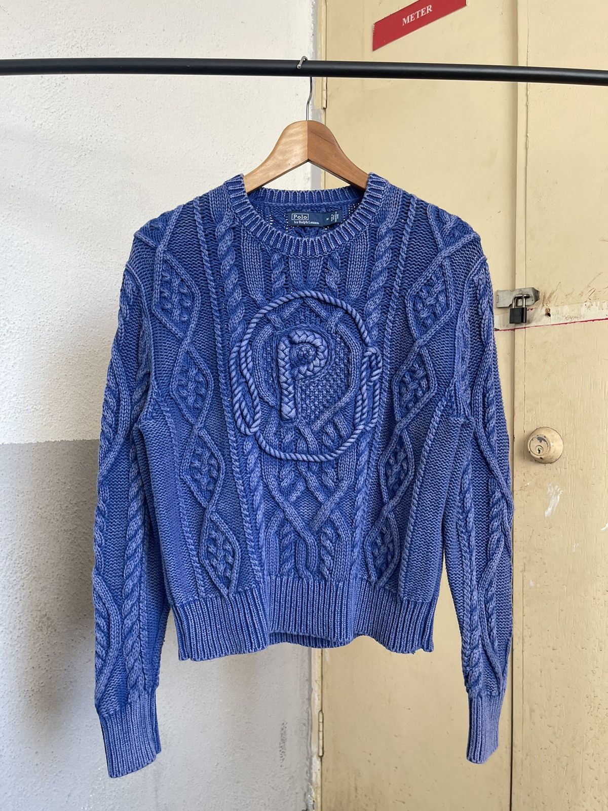 Polo Ralph Lauren Polo Ralph Lauren Aran Knit Cotton Sweater Faded Style Size US M / EU 48-50 / 2 - 1 Thumbnail