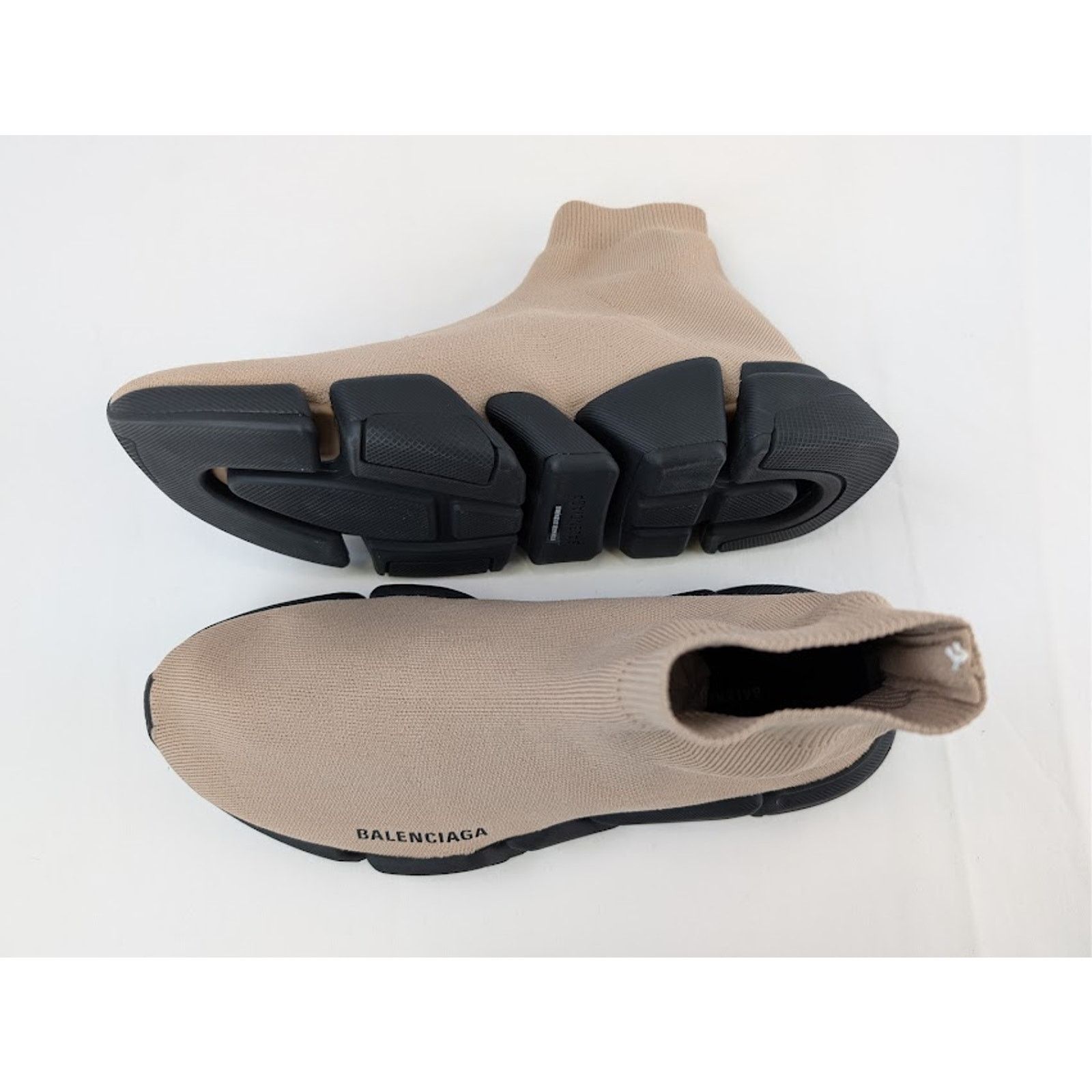 Balenciaga o1rshd1 Q:2 / Speed 2.0 LT Recycled Knit Sneaker in Beige Size US 10 / EU 43 - 2 Thumbnail