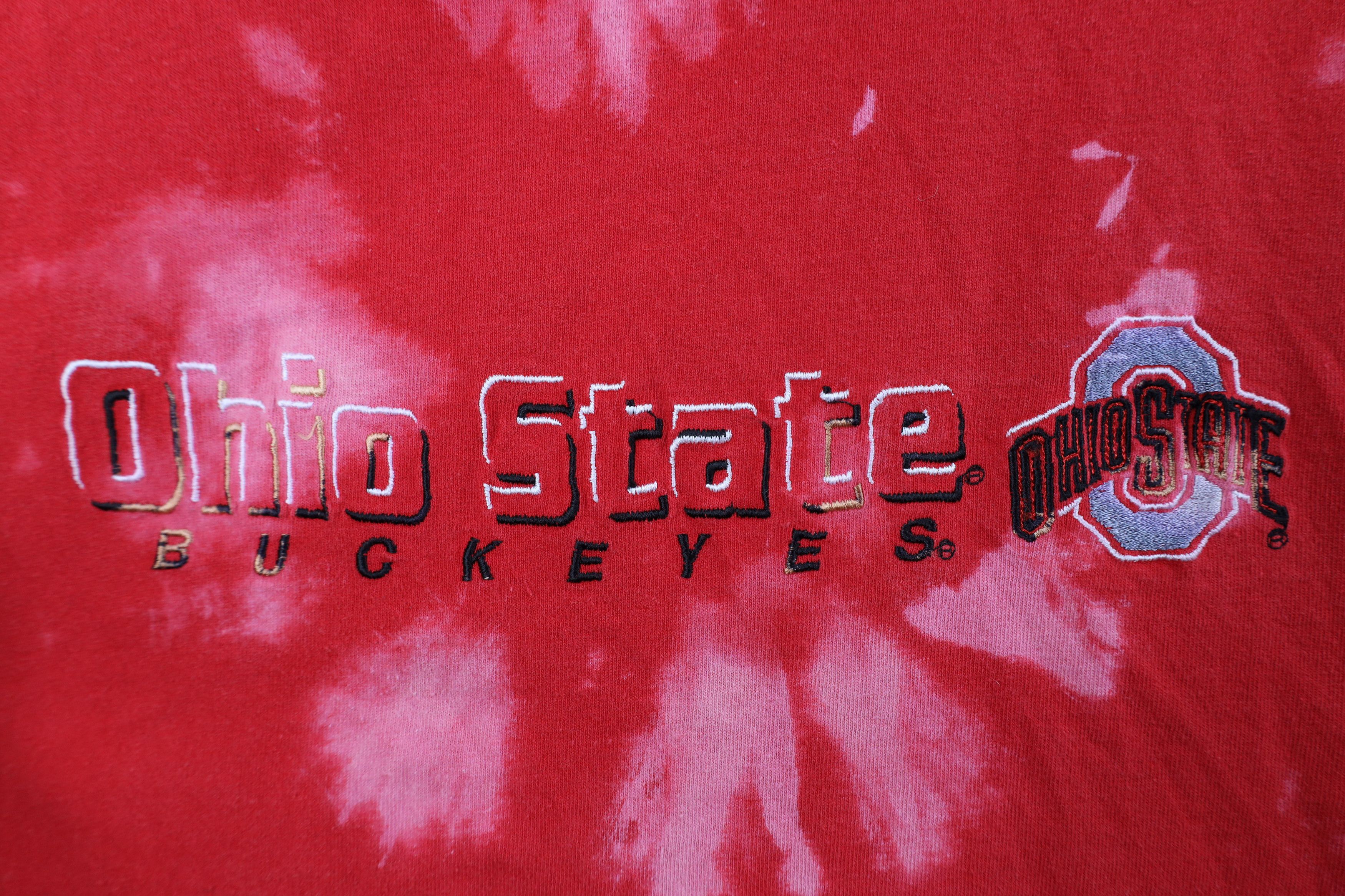 Vintage Vintage 90s Acid Spell Out Ohio State University T-Shirt Red Size US XXL / EU 58 / 5 - 4 Thumbnail