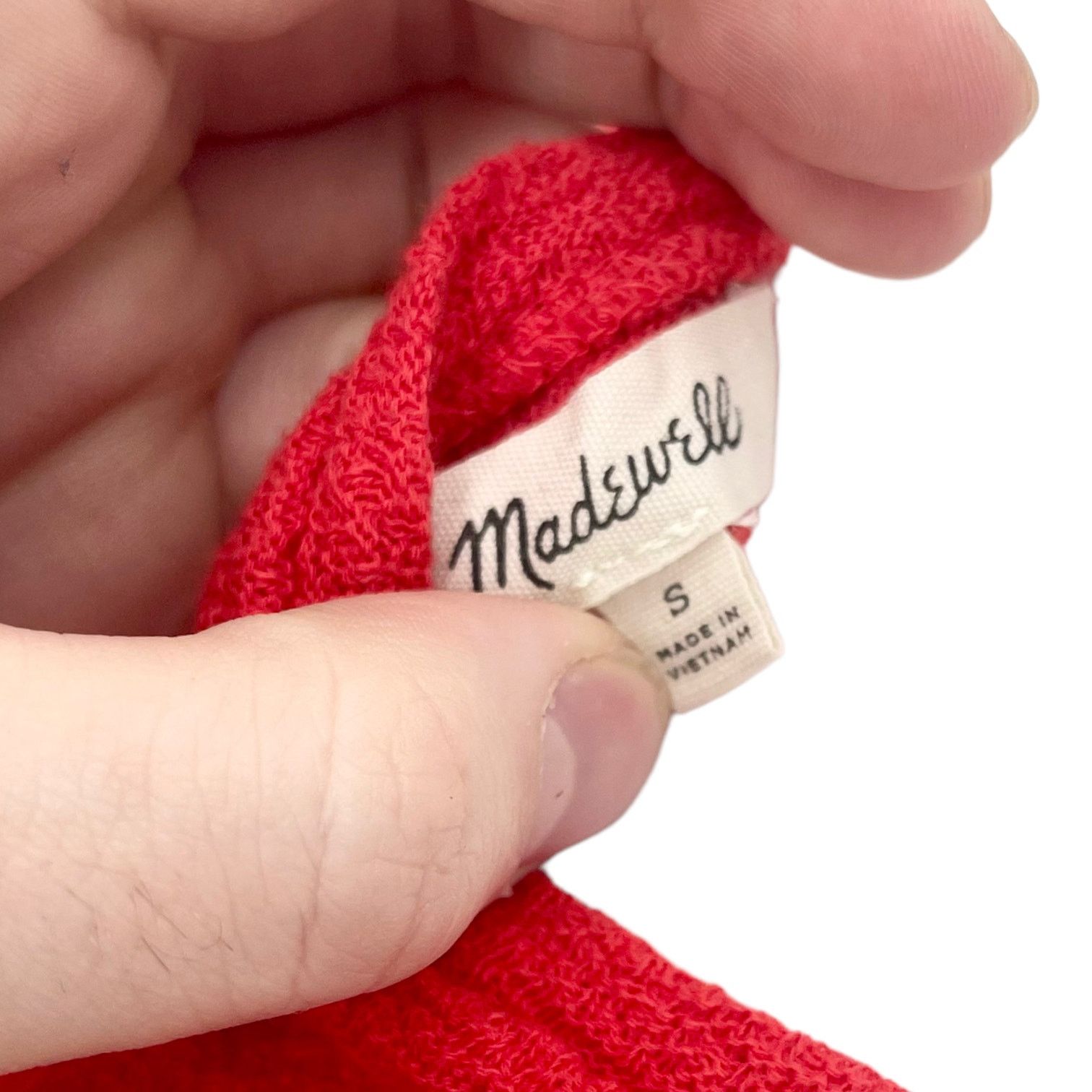 Madewell Madewell Small Texture & Thread Modern Side-Tie Top Red Size S / US 4 / IT 40 - 7 Thumbnail