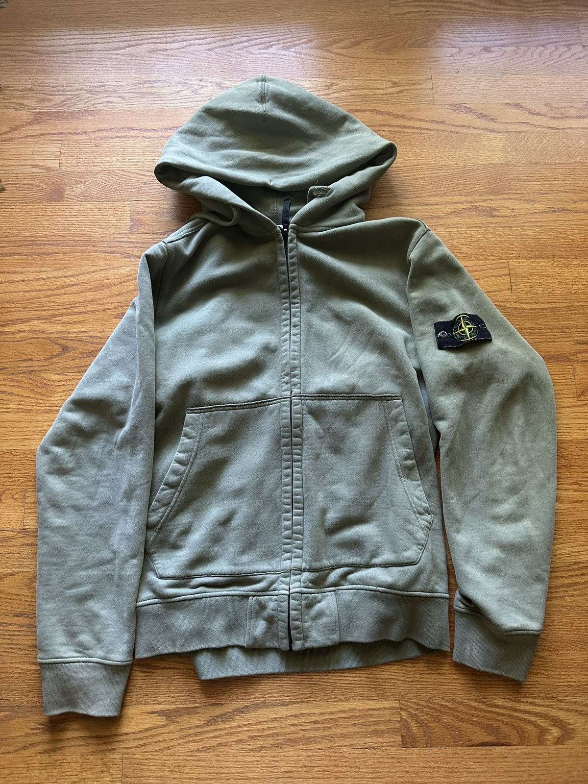 image of Stone Island Zip Up Jacket in Green, Men's (Size XL)