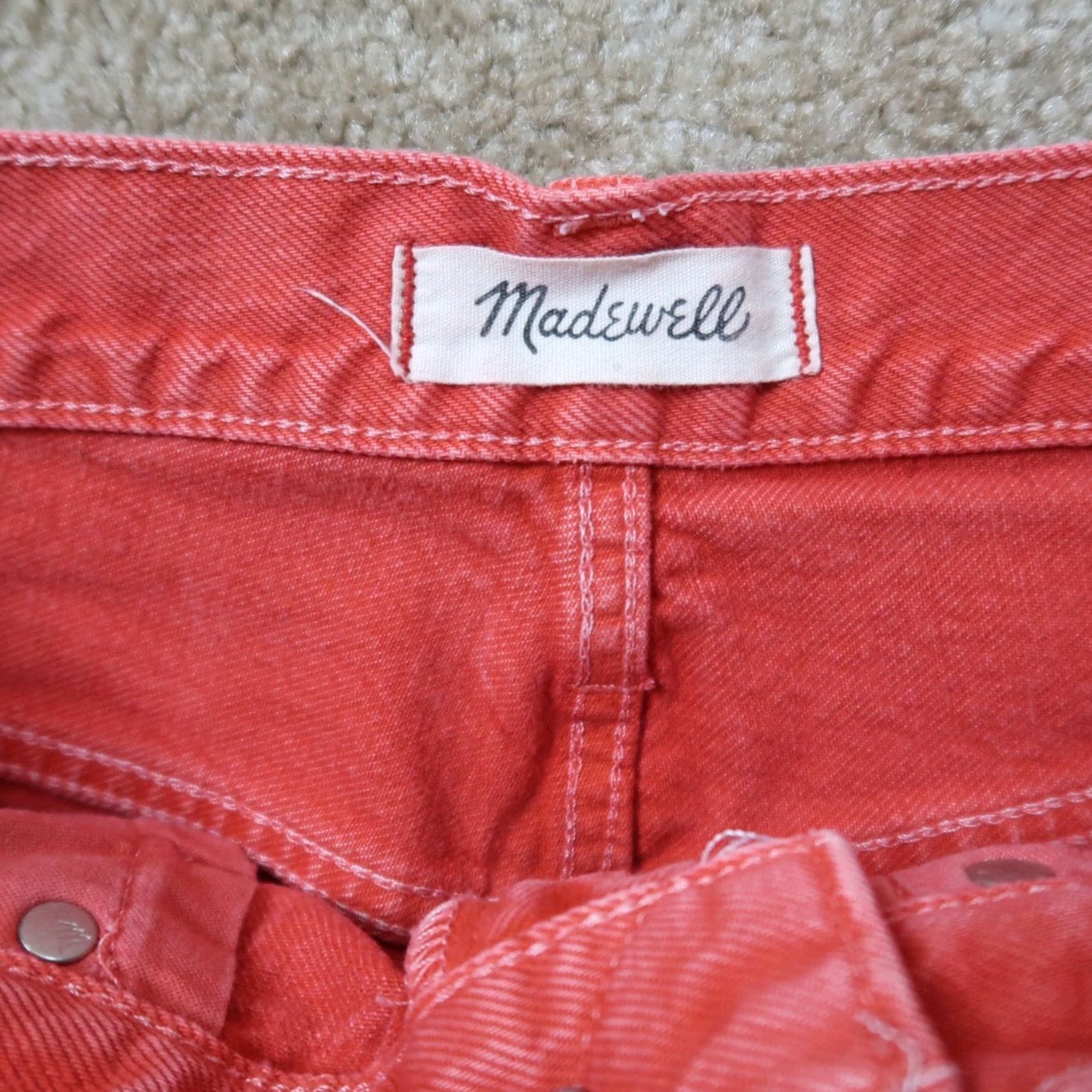 Madewell Madewell Jeans Women's 26 Red Denim High Rise 5-Pocket Stretch Modern Classic Mom Fit Maternity not applicable Size 26" / US 2 / IT 38 - 3 Thumbnail