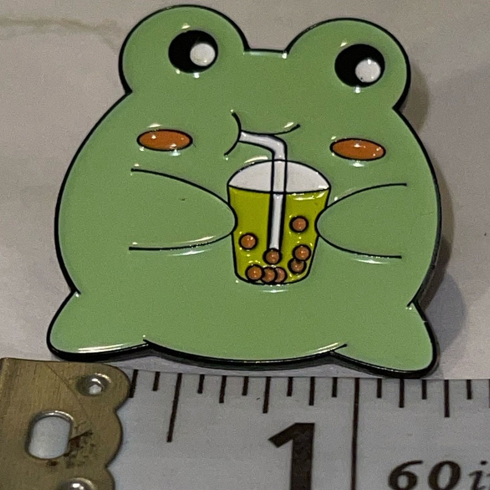 Other Frog Drinking Boba Pin Brooch Size ONE SIZE - 1 Preview