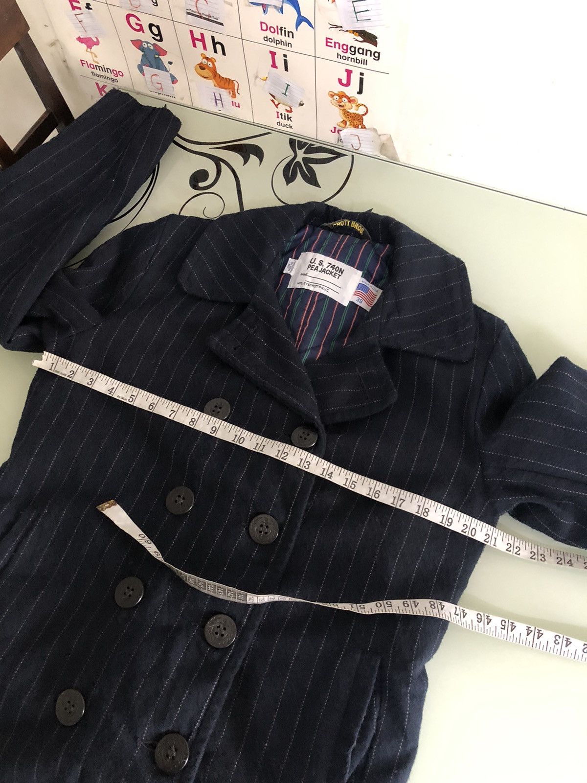 Schott Rare❗️Schott x Takeo Kikuchi Wool Stripe Pea Coat Size US S / EU 44-46 / 1 - 14 Thumbnail