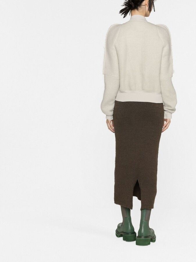Rick Owens o1tko10125 Puff-Sleeve Bomber Jacket in Light Grey Size L / US 10 / IT 46 - 4 Thumbnail