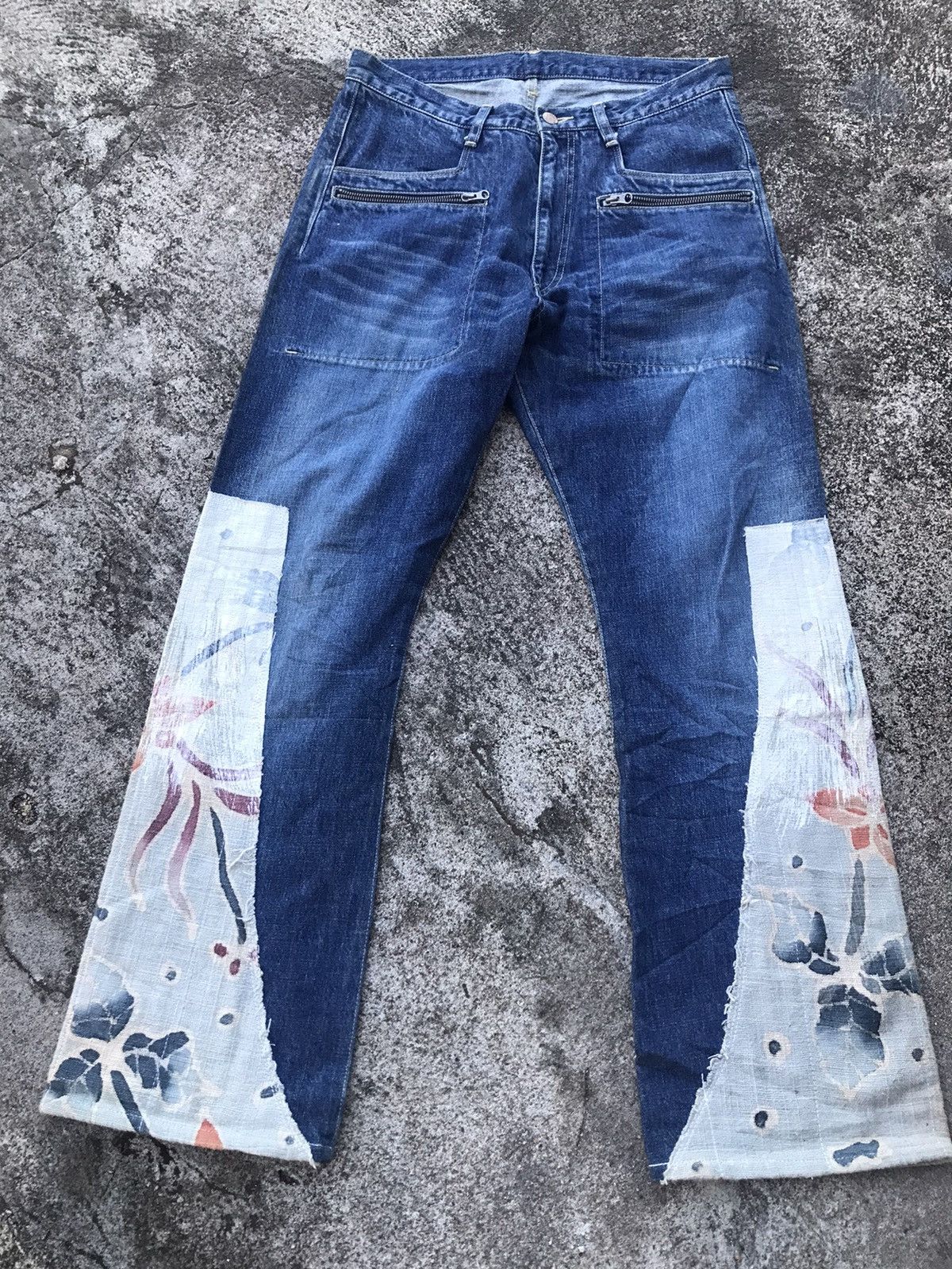 Japanese Brand Japanese Brand Indigo Ku Flare Jeans Size US 31 - 1 Thumbnail