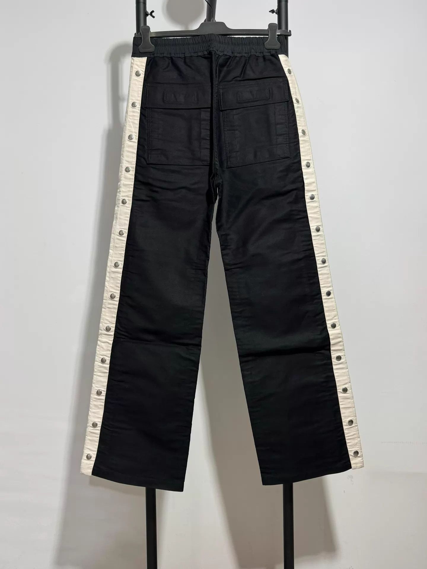 Rick Owens Black Casual Pants with White Side Stripes Size US 32 / EU 48 - 2 Thumbnail