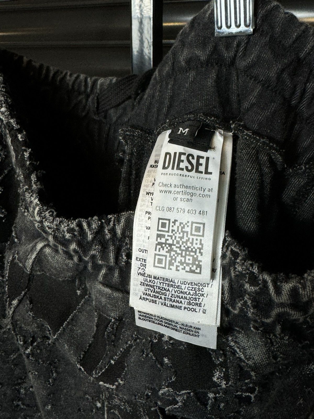 Diesel Diesel Black Burnout Camo Track Sweatpants - Medium Size US 30 / EU 46 - 8 Thumbnail