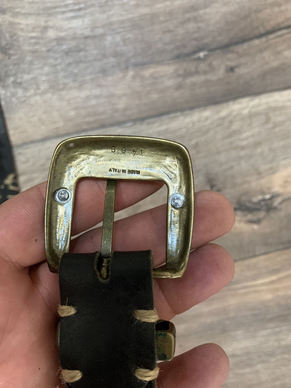 Other Vintage Avant Garde Leather Belt Y2K Style Made in Italy Size ONE SIZE - 6 Thumbnail