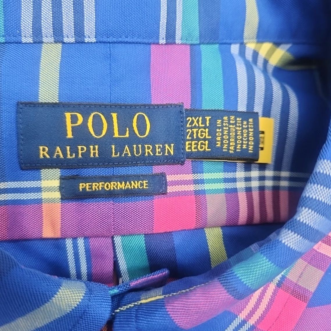Polo Ralph Lauren Polo Ralph Lauren Men 2XLT Big Classic Fit Madras Plaid Performance Button Shirt Size US XXL / EU 58 / 5 - 2 Thumbnail