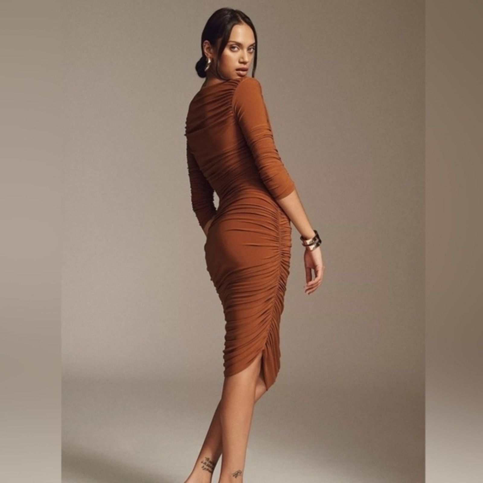 Norma Kamali NWOT Norma Kamali Tara Ruched Jersey Dress Large / 40 Size L / US 10 / IT 46 - 3 Thumbnail