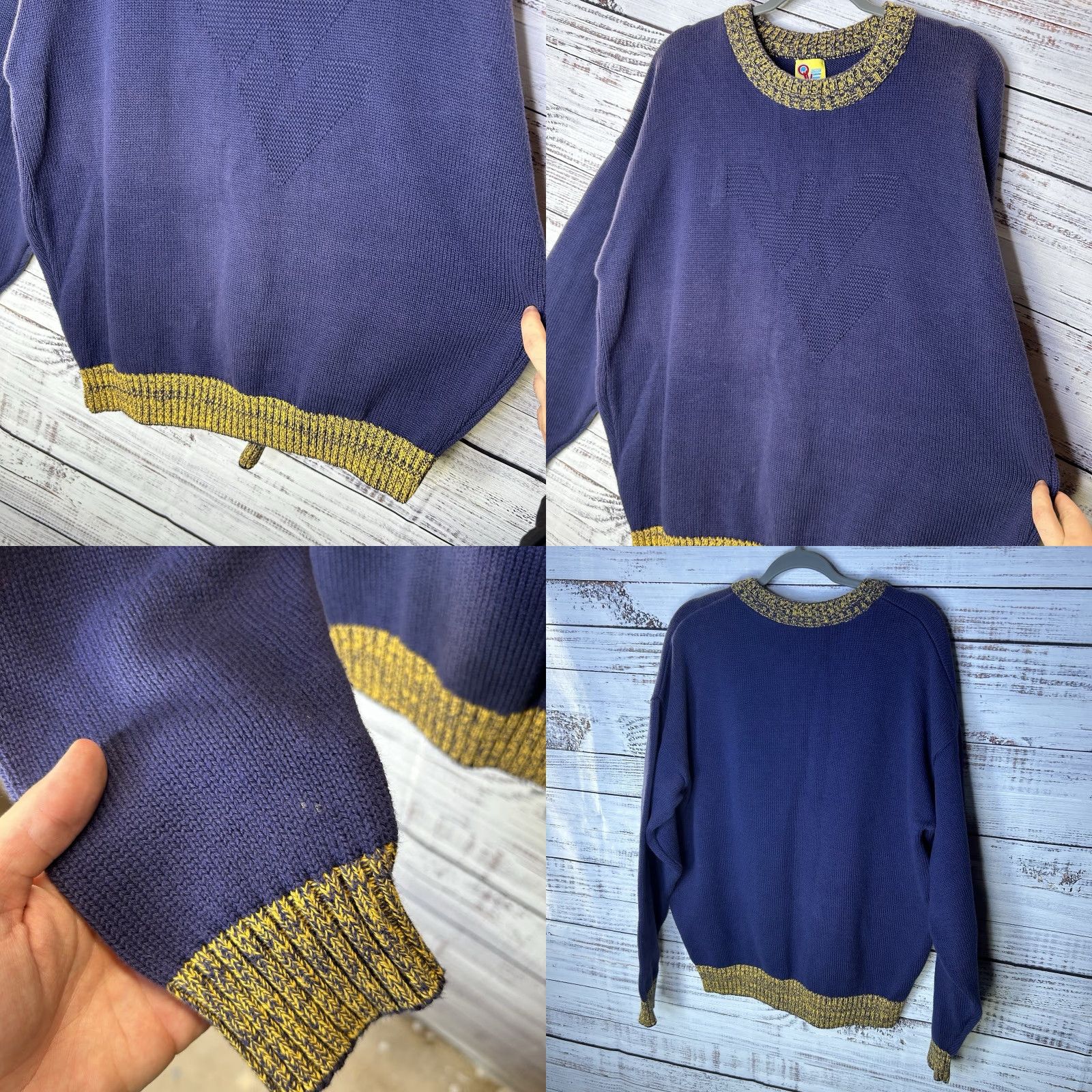 Vintage VINTAGE WVU Mountaineers Knit Pullover Sweater Large Size US L / EU 52-54 / 3 - 8 Thumbnail