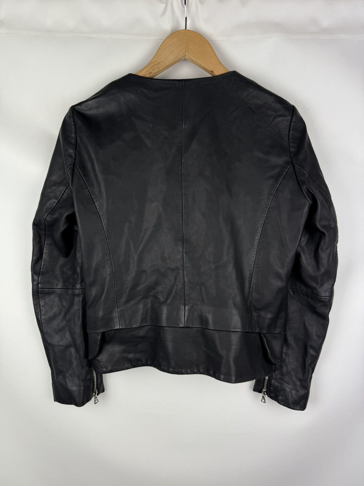 Sandro Sandro Paris Ladies Lamb Leather Biker Jacket Size ~ L Size L / US 10 / IT 46 - 13 Thumbnail