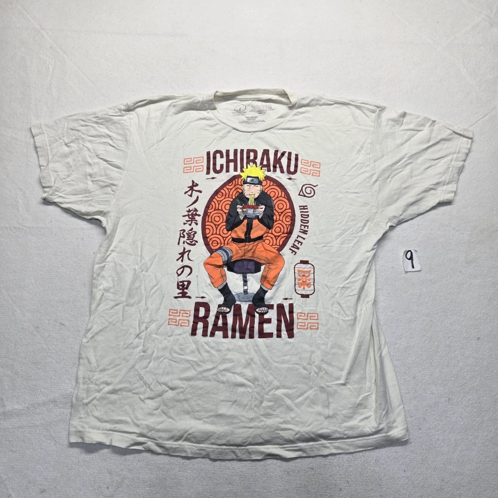 Vintage Naruto Shirt White Adult 2XL Men's T-Shirt Naruto Shippuden Ichiraku Ramen Shop Anime White Tee Graphic Print Crew Neck Short Sleeve Cotton 2000s? Size US XXL / EU 58 / 5 - 2 Thumbnail