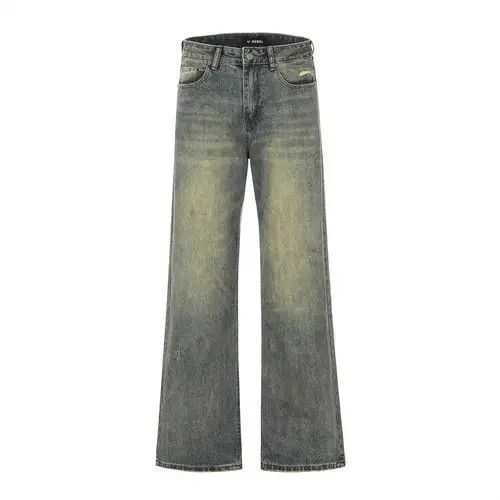 Vintage Distressed Straight-leg Denim