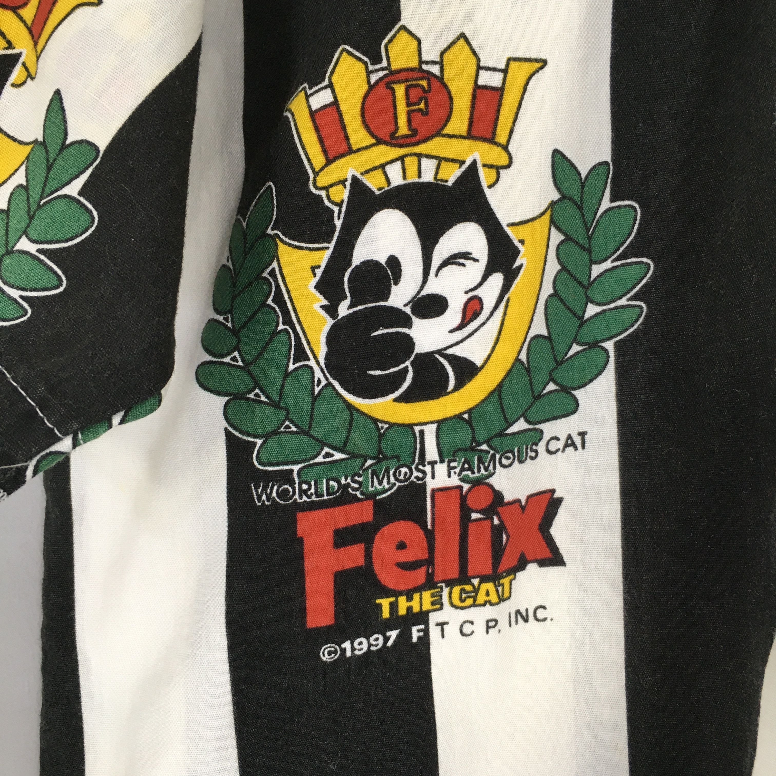 Cartoon Network Vintage 90s Felix the Cat Striped Shirt Medium Size US M / EU 48-50 / 2 - 8 Thumbnail