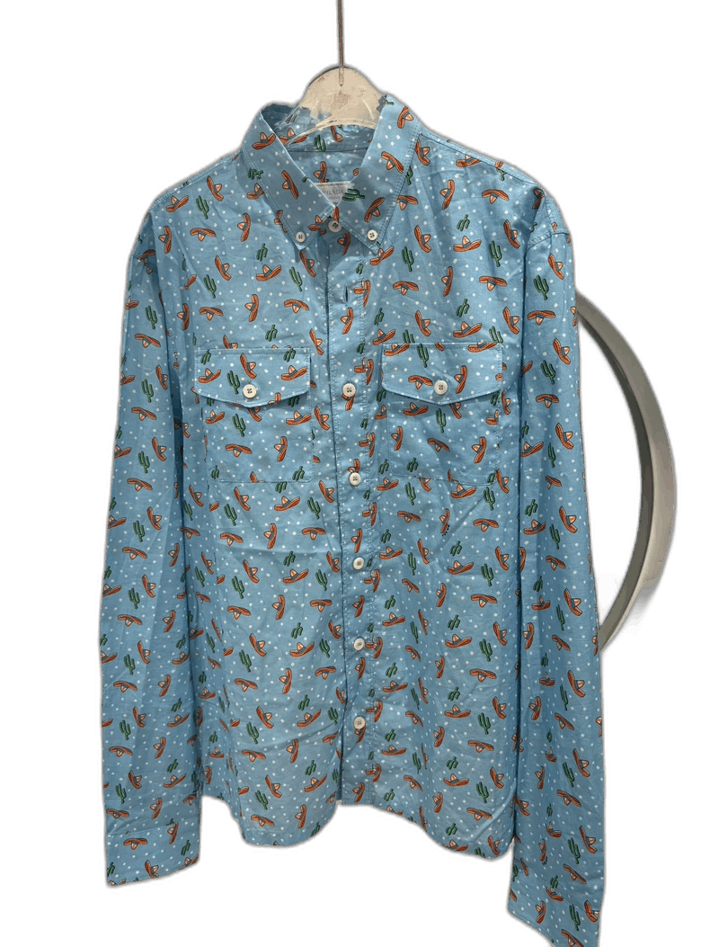 Prada Prada Blue All-Over Print Button-Up Shirt Size US XL / EU 56 / 4 - 1 Thumbnail