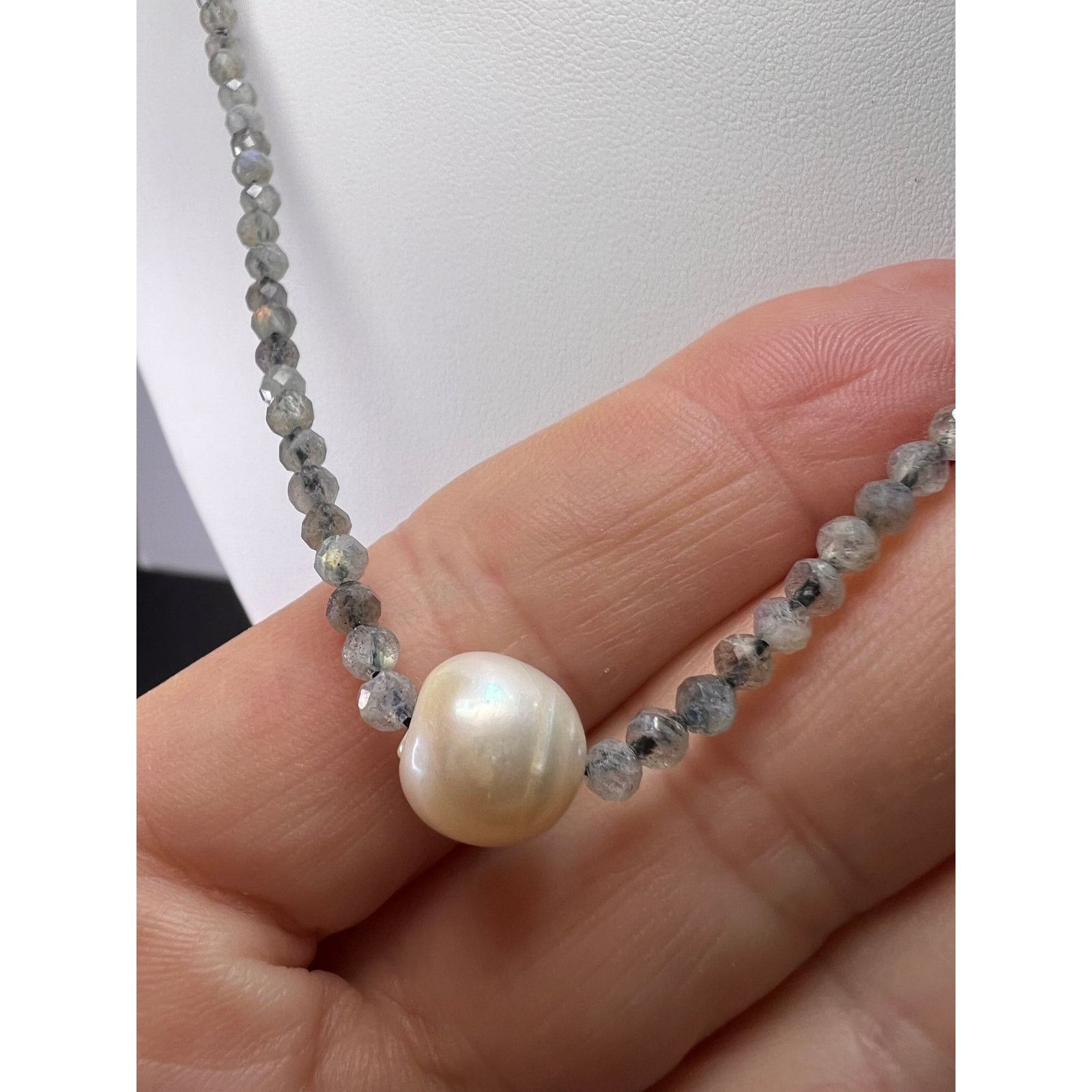 Other Labradorite and pearl necklace with sterling silver clasp Size ONE SIZE - 3 Thumbnail