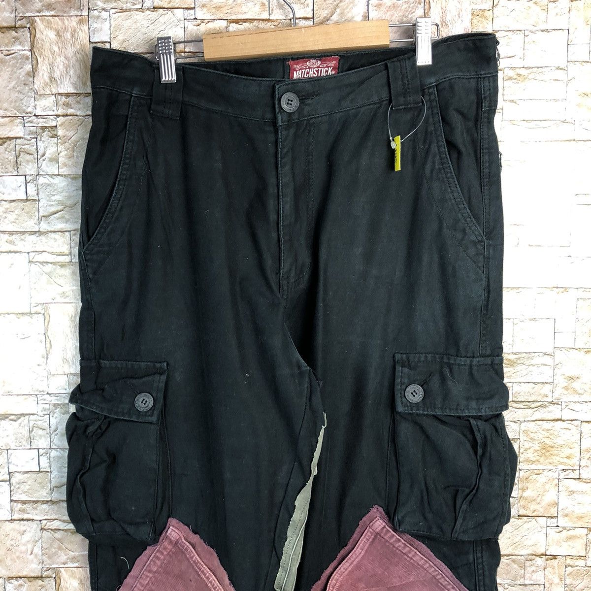 Japanese Brand Matchstick Black Cargo Multipocket Pants #A145 Size US 34 / EU 50 - 5 Thumbnail