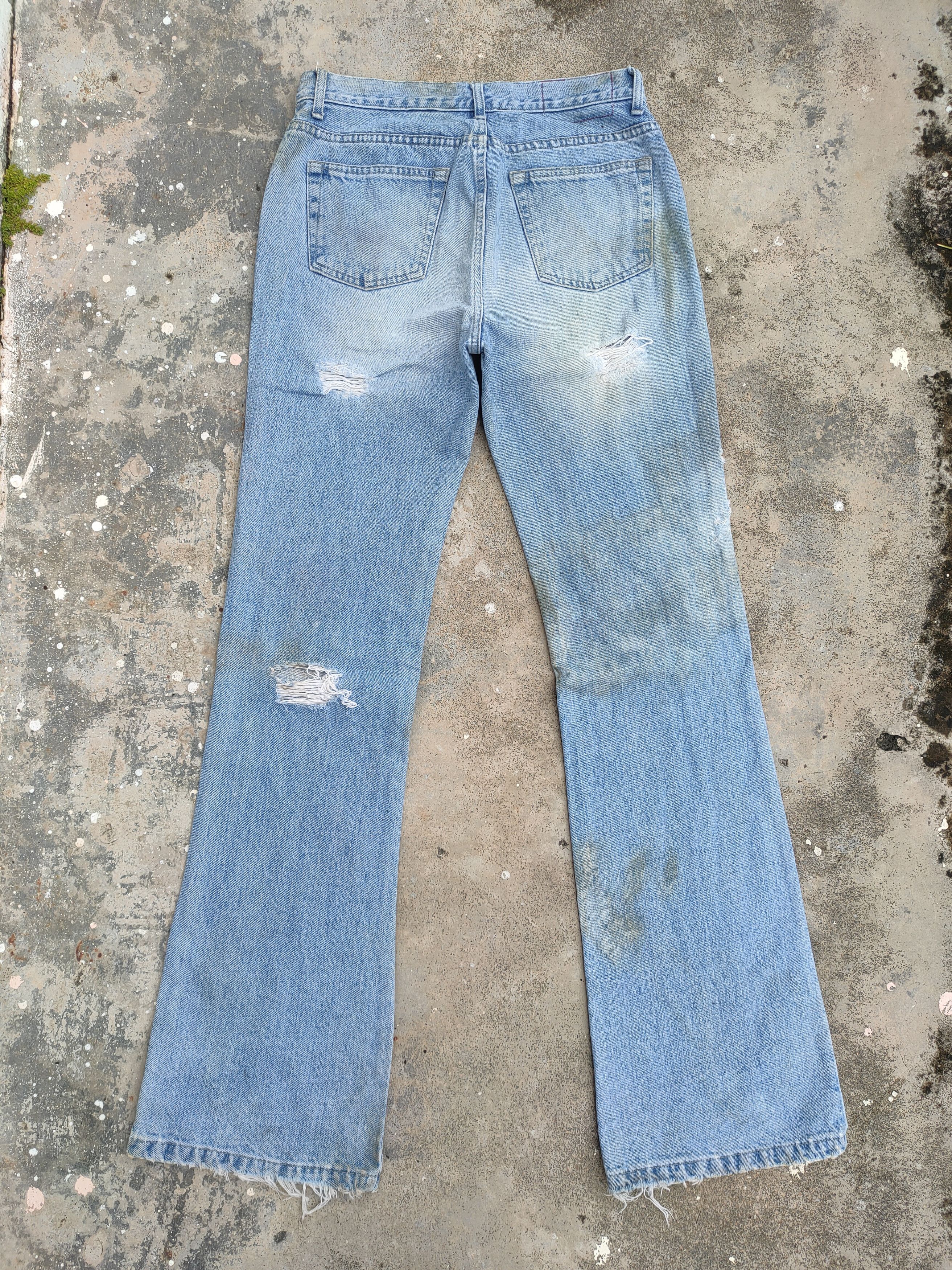 Japanese Brand FLARE VINTAGE TUNNEL DISTRESSED FADED JEANS DENIM PANTS Size US 30 / EU 46 - 2 Thumbnail