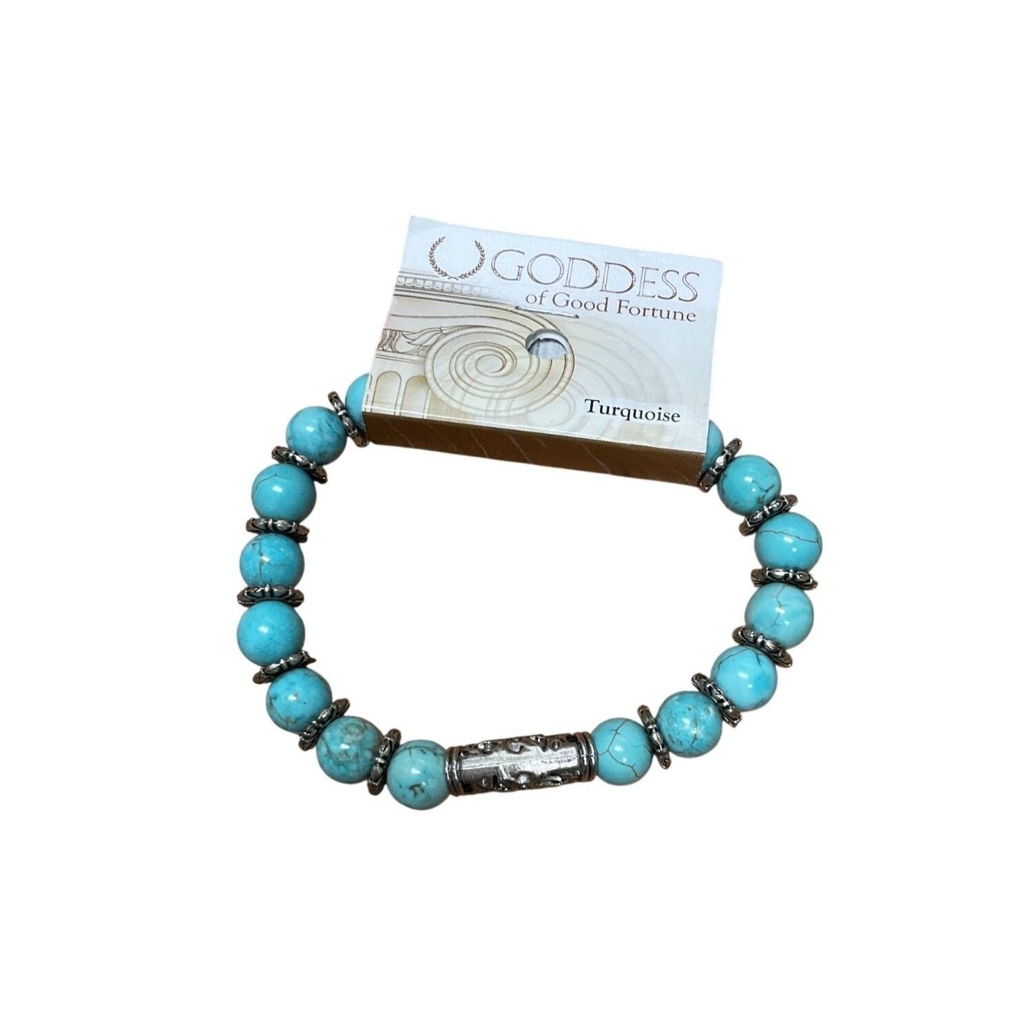 Other Goddess Of Good Fortune Turquoise Beaded Bracelet With Silve Size ONE SIZE - 1 Preview