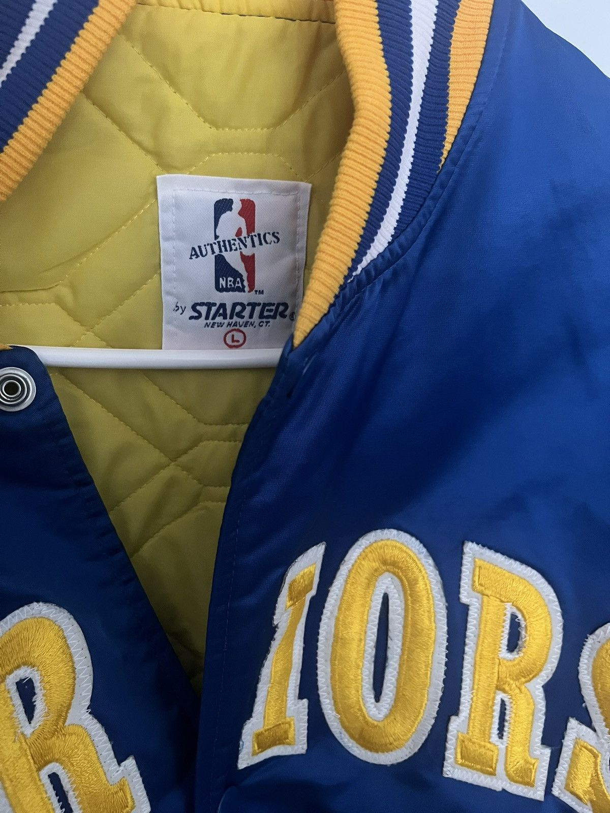 Starter VINTAGE Starter Golden State Warriors Bomber Jacket Size L Size US L / EU 52-54 / 3 - 3 Thumbnail