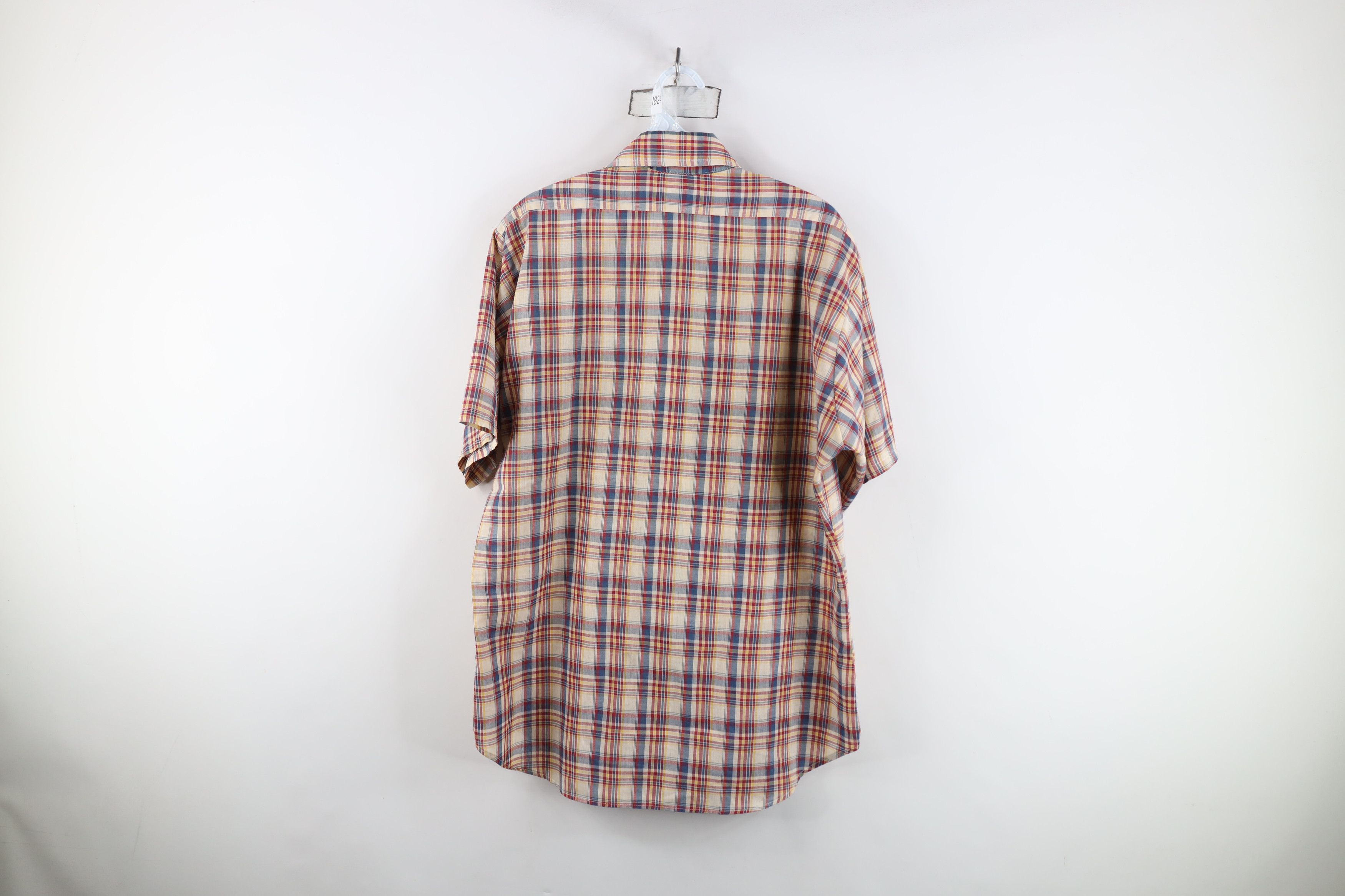 Vintage Vintage 70s Streetwear Plaid Short Sleeve Button Shirt Size US L / EU 52-54 / 3 - 8 Thumbnail
