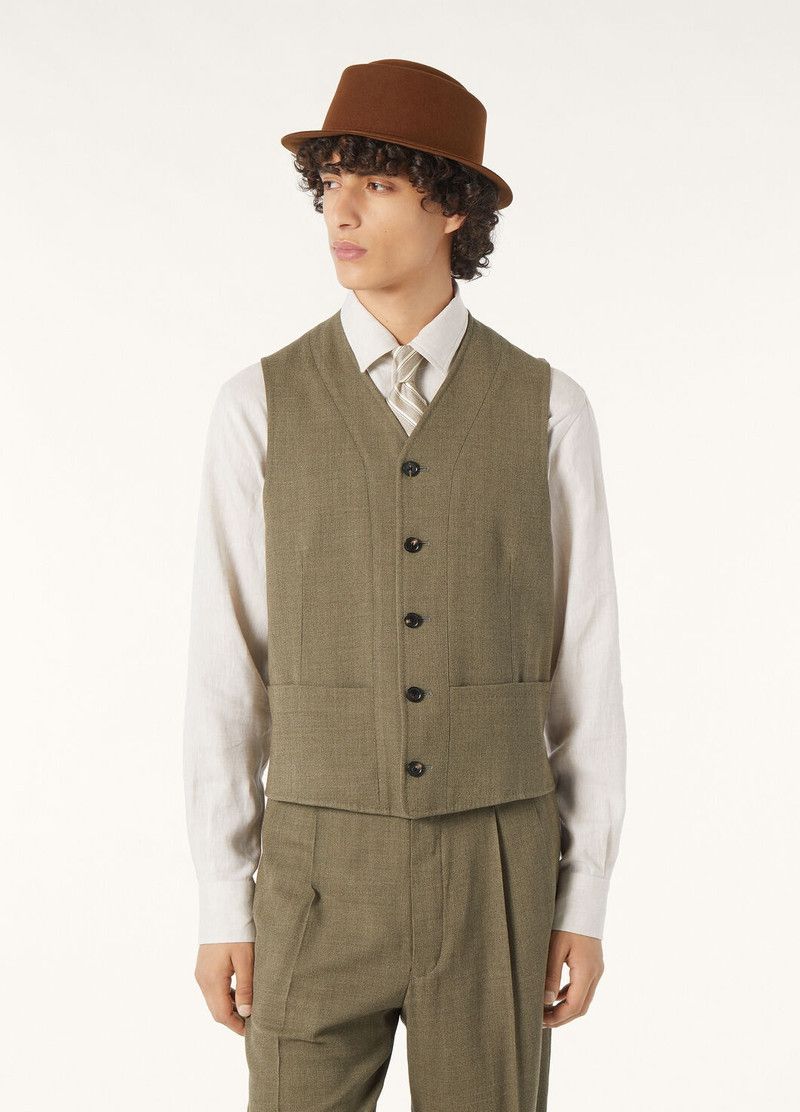 Loro Piana o1srvl11e0426 FAP2807 Drayton Vest in Khaki Size US S / EU 44-46 / 1 - 4 Thumbnail