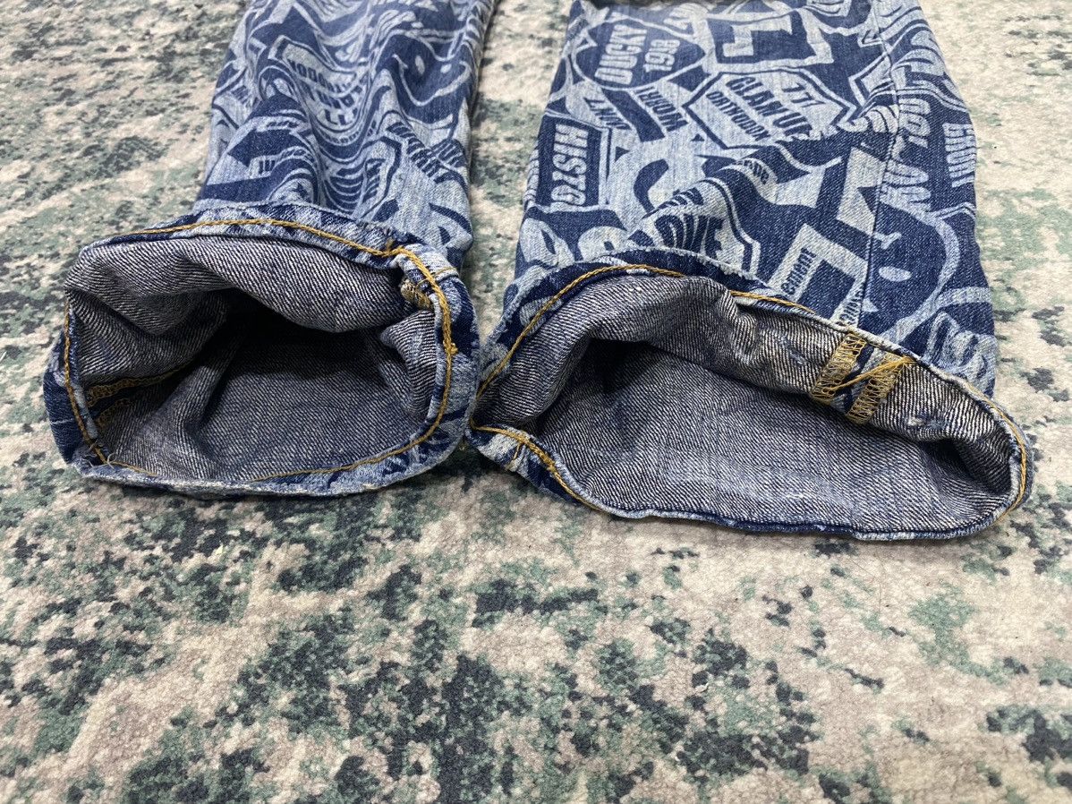 Hysteric Glamour Vintage Co&Lu All Over Acid Wash Printed Effect Smiley Jeans Size US 31 - 11 Thumbnail