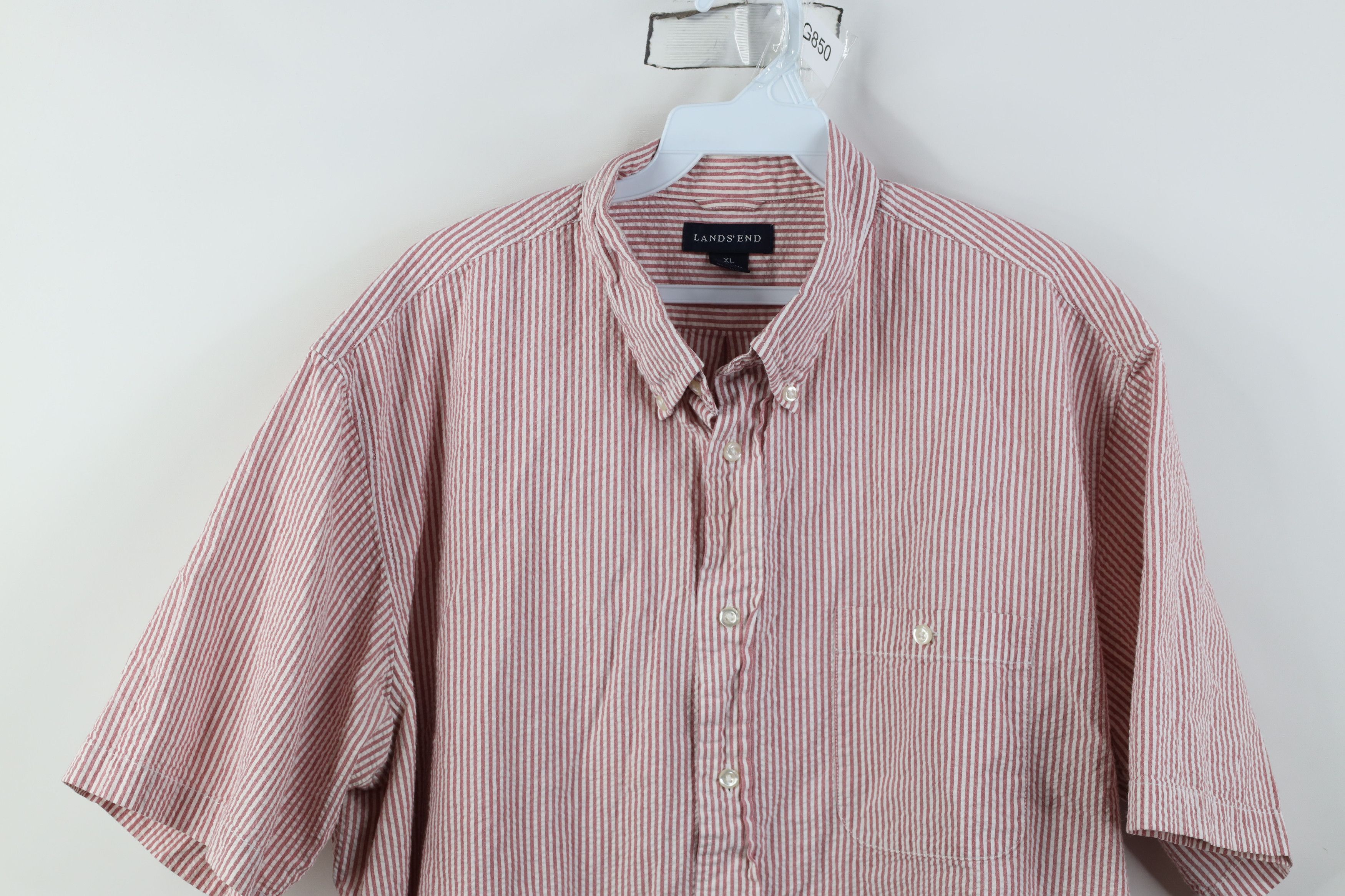 Lands' End Vintage 90s Lands End Short Sleeve Button Down Shirt Size US XL / EU 56 / 4 - 2 Thumbnail