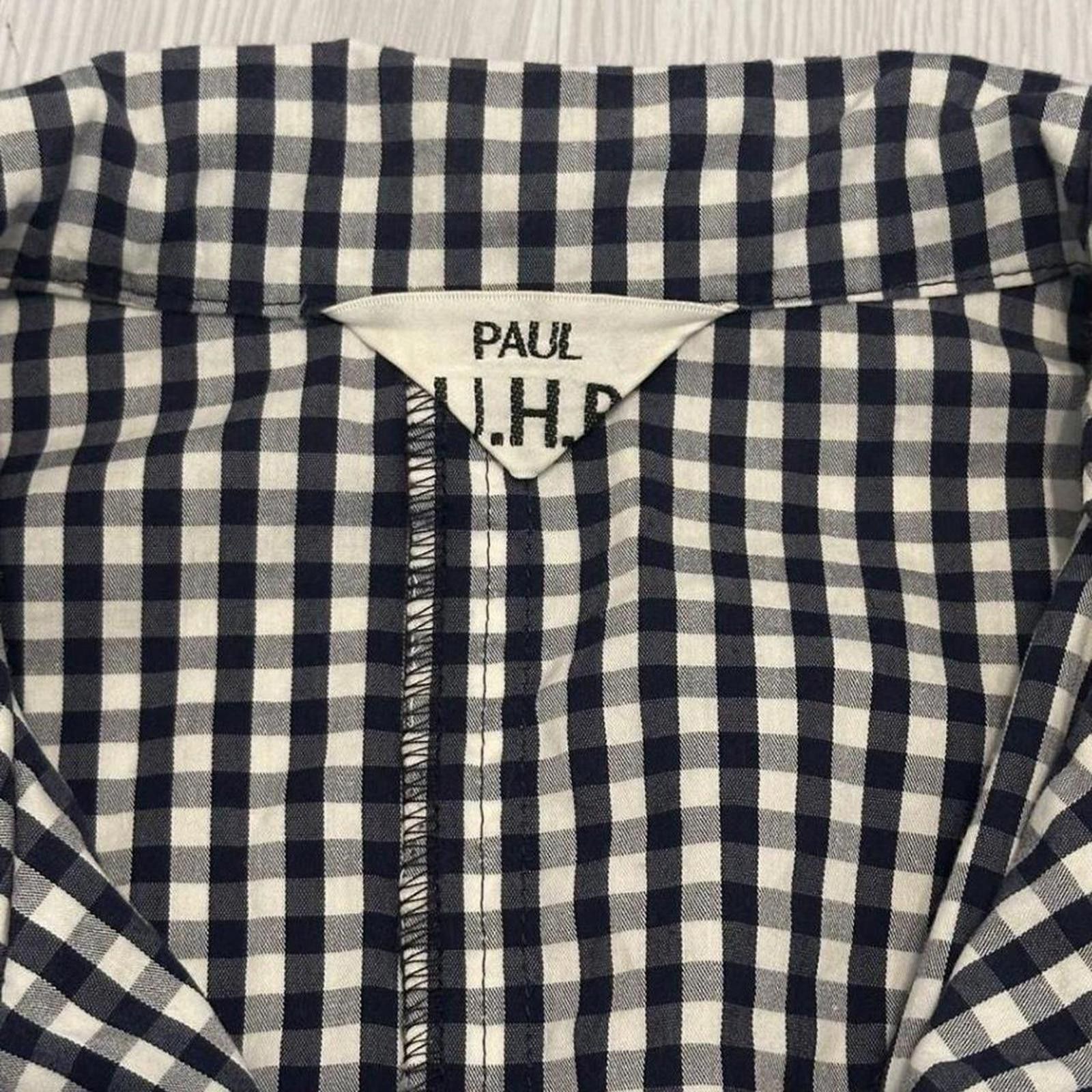 Other Cottage preppy puff sleeve checked short black blouse Size S / US 4 / IT 40 - 2 Thumbnail