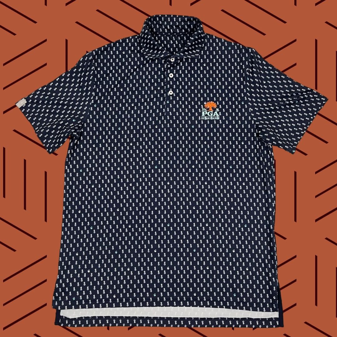 RLX Ralph Lauren RLX Ralph Lauren Polo Shirt Golf Ocean Course Kiawah Mens L Blue Pineapple Vintage? No (not vintage) Size US L / EU 52-54 / 3 - 1 Thumbnail