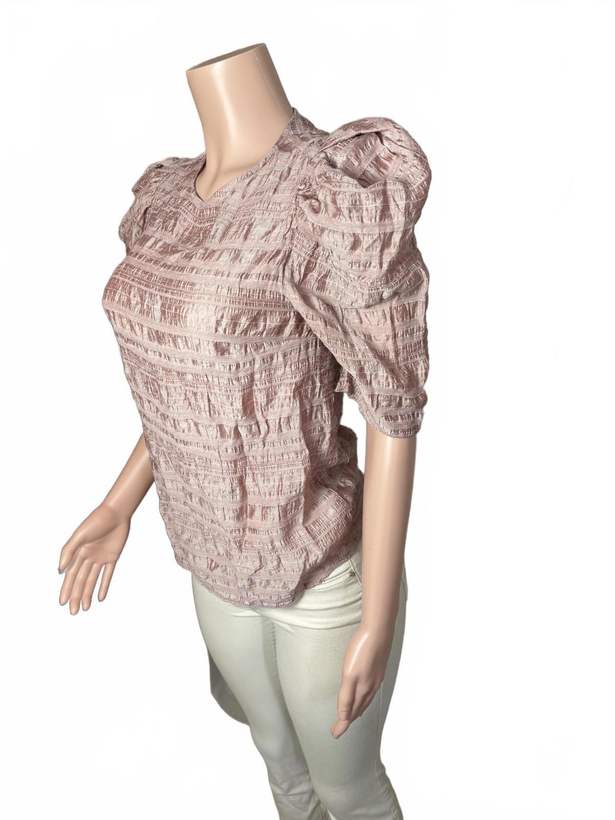 Express Express Light Pink Puff Sleeve Textured Blouse Size small Size S / US 4 / IT 40 - 3 Thumbnail