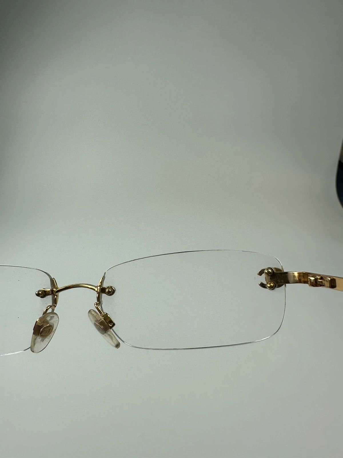 Chanel Chanel White Argent Gold Sunglasses Rimless Strass Size ONE SIZE - 12 Thumbnail